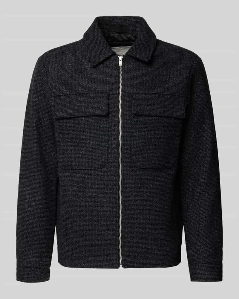 Jack & Jones Hemdjacke mit Brusttaschen Modell 'RUSSEL Anthrazit