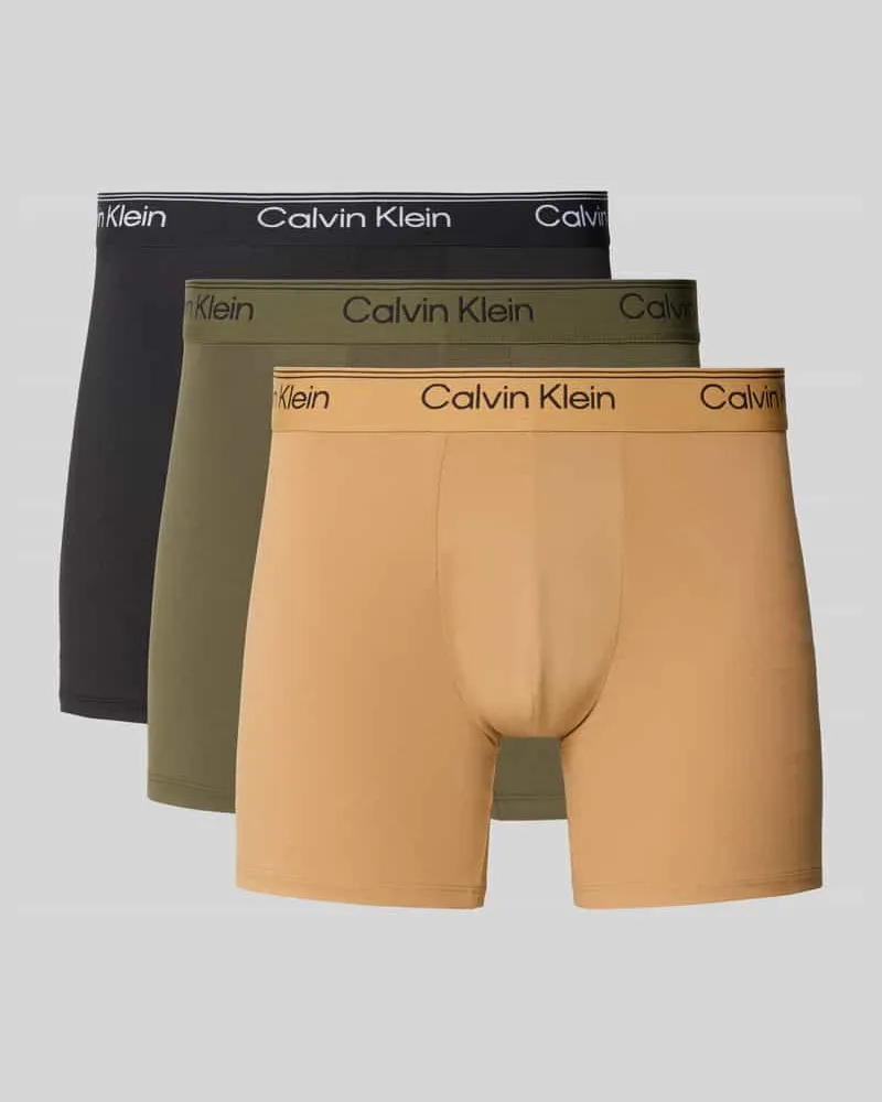 Calvin Klein Pant & Trunk mit elastischem Label-Bund im 3er-Pack Modell 'BOXER BRIEF Camel