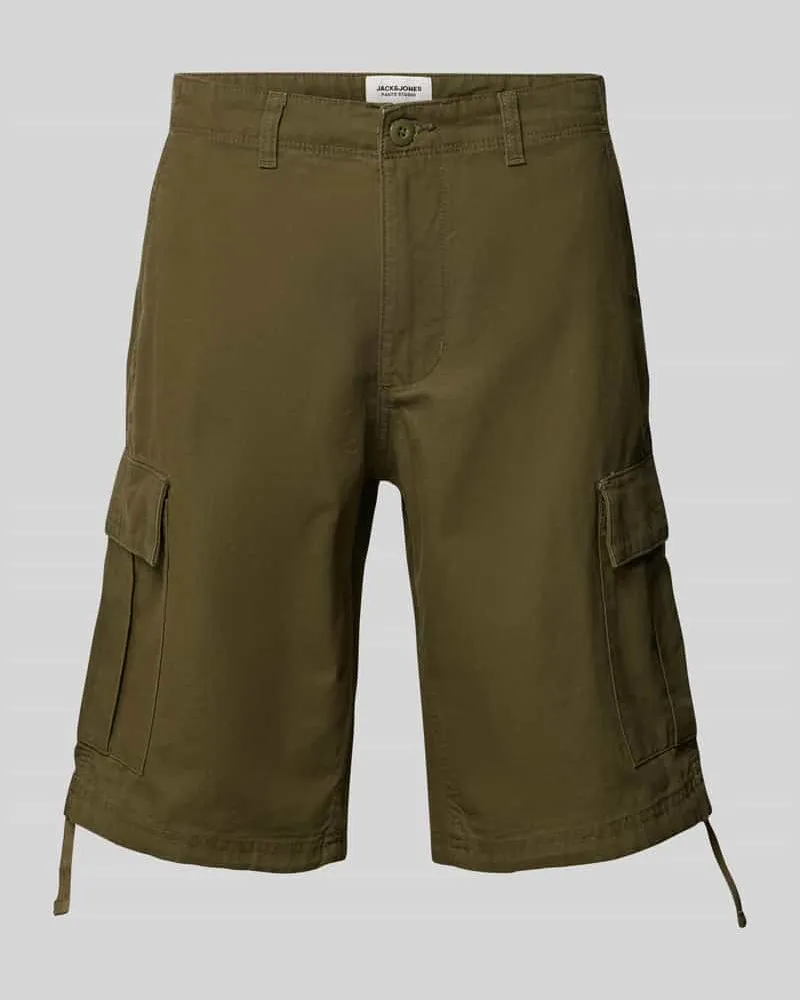 Jack & Jones Regular Fit Cargoshorts mit Gürtelschlaufen Modell 'COLE Oliv