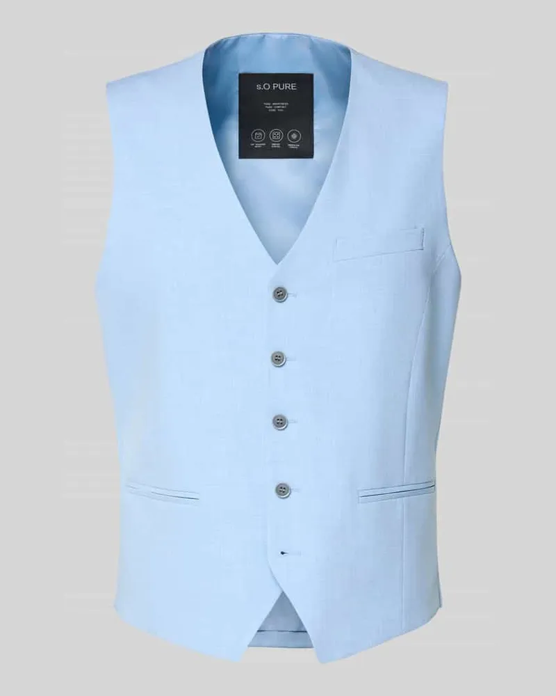 S.Oliver Regular Fit Anzugweste mit Viskose-Anteil Hellblau