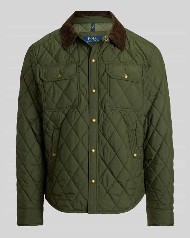 Ralph Lauren Steppjacke mit Cordkragen Oliv