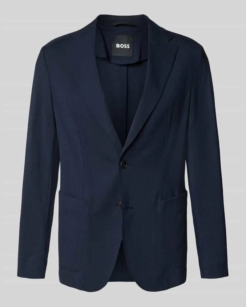 HUGO BOSS Slim Fit Anzugsakko aus Woll-Mix Modell 'P-HANRY-WG-PK Marine