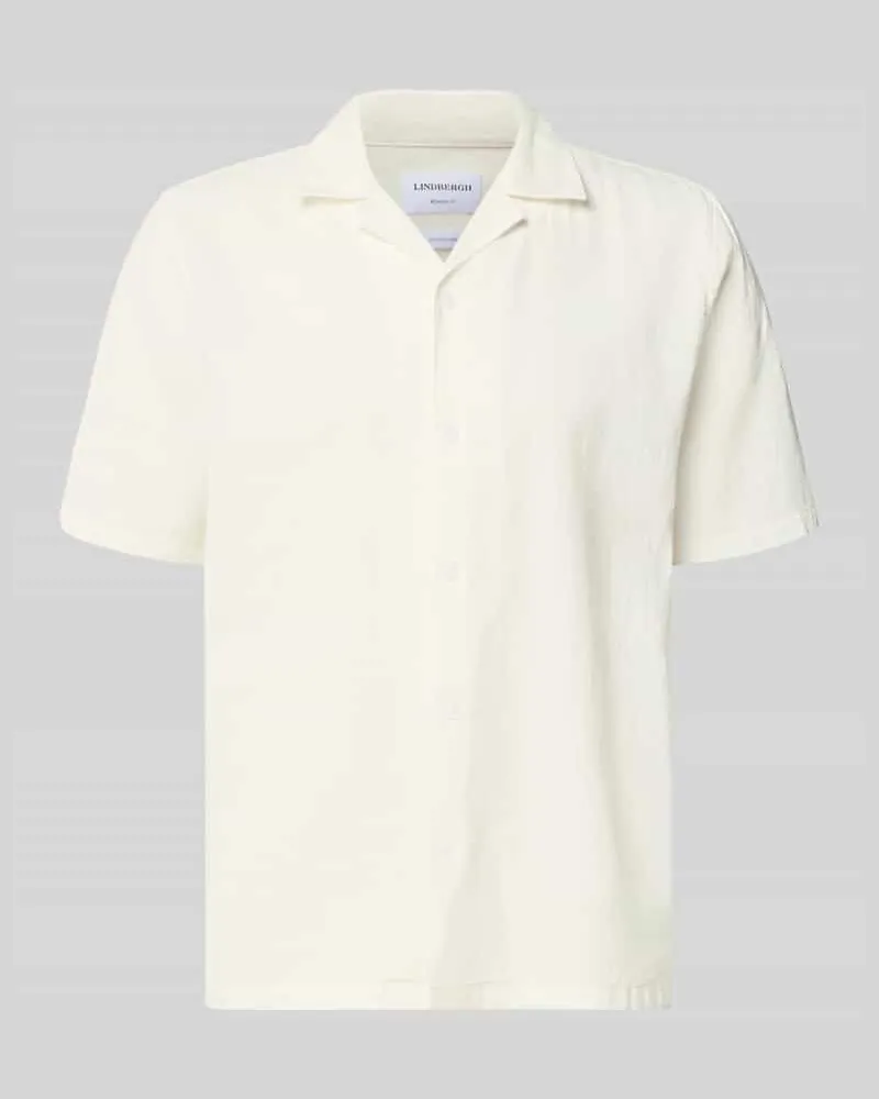 Lindbergh Relaxed Fit Freizeithemd aus Leinen-Baumwoll-Mix Weiss