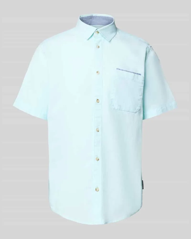 Tom Tailor Regular Fit Freizeithemd aus reiner Baumwolle Helltuerkis
