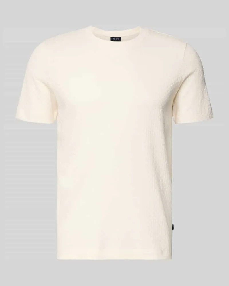 JOOP! T-Shirt mit geripptem Rundhalsausschnitt Offwhite