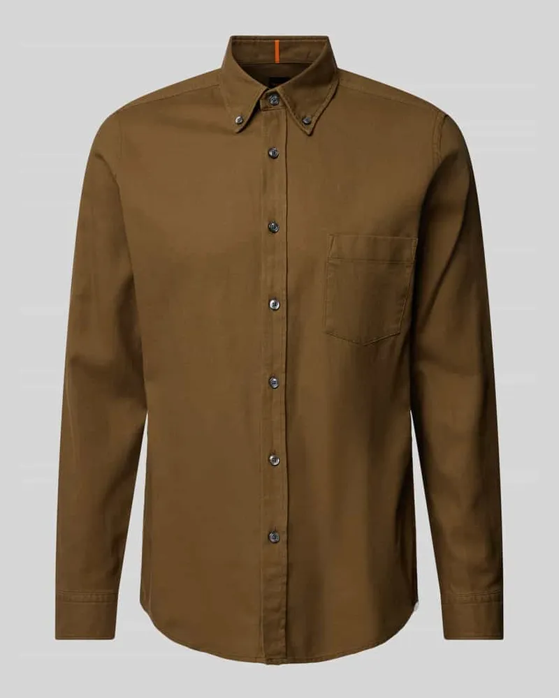 HUGO BOSS Regular Fit Freizeithemd mit Button-Down-Kragen Modell 'Rickert 