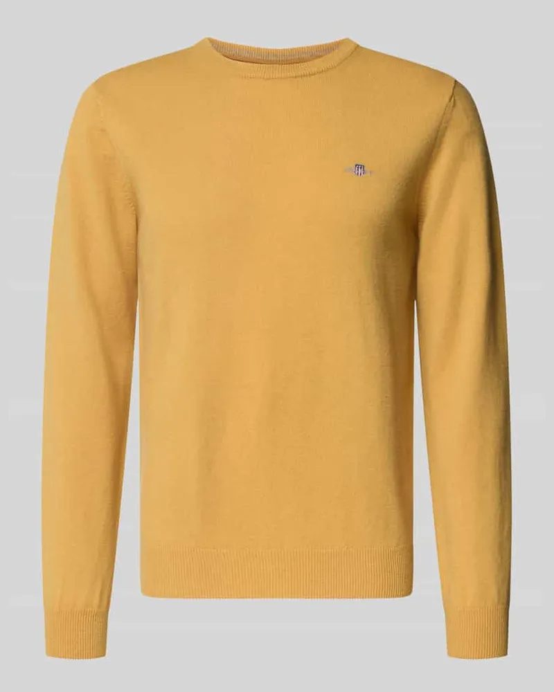 Gant Regular Fit Pullover aus reiner Wolle Gelb