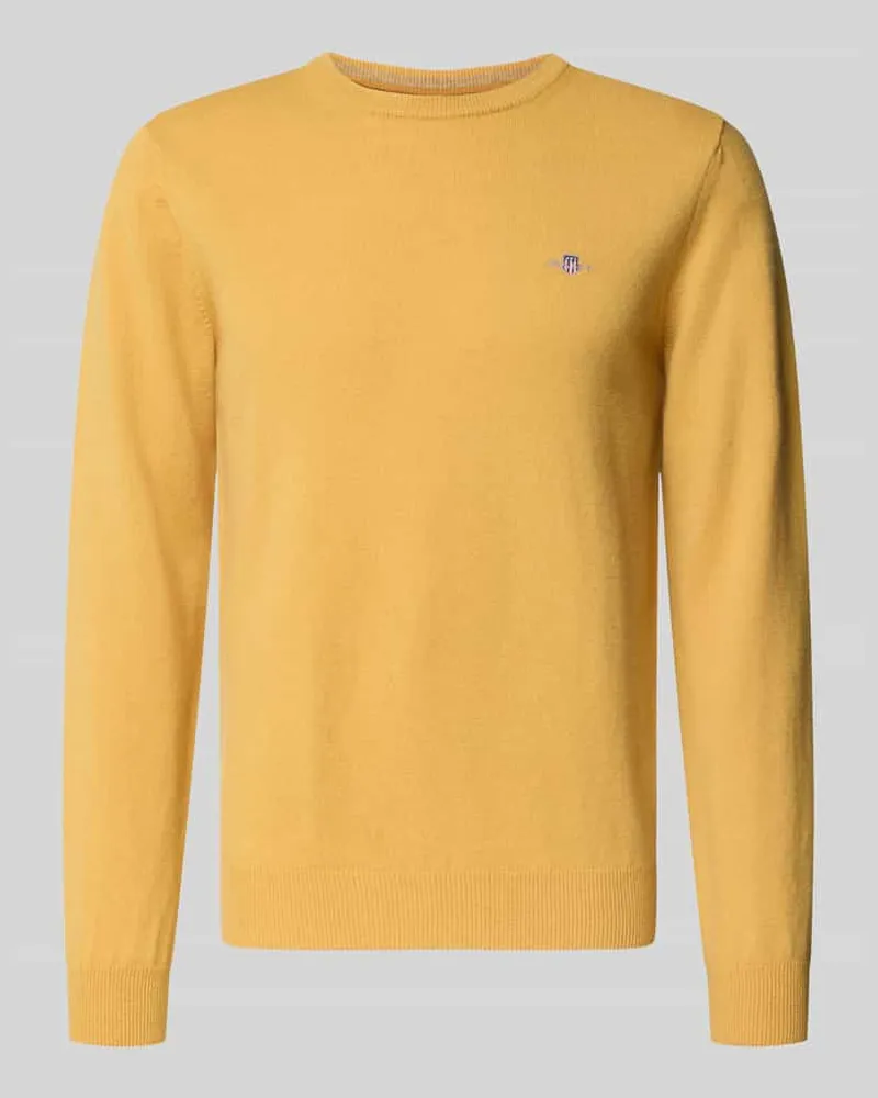 Gant Regular Fit Pullover aus reiner Wolle Gelb