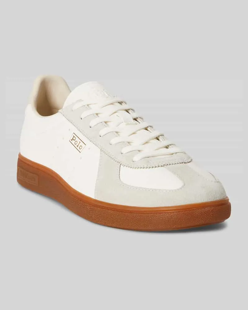 Ralph Lauren Sneaker Low aus Rindsleder mit Logo-Prägung Weiss