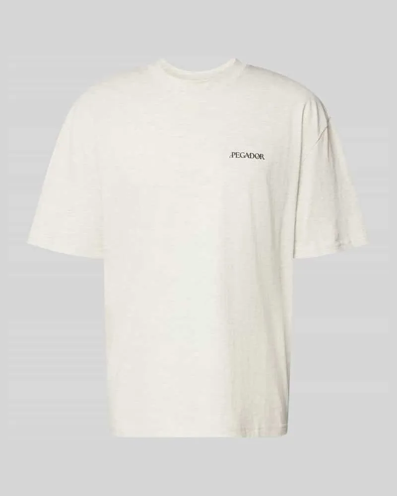 PEGADOR Oversized T-Shirt mit Label-Print Modell 'Miles Hellgrau