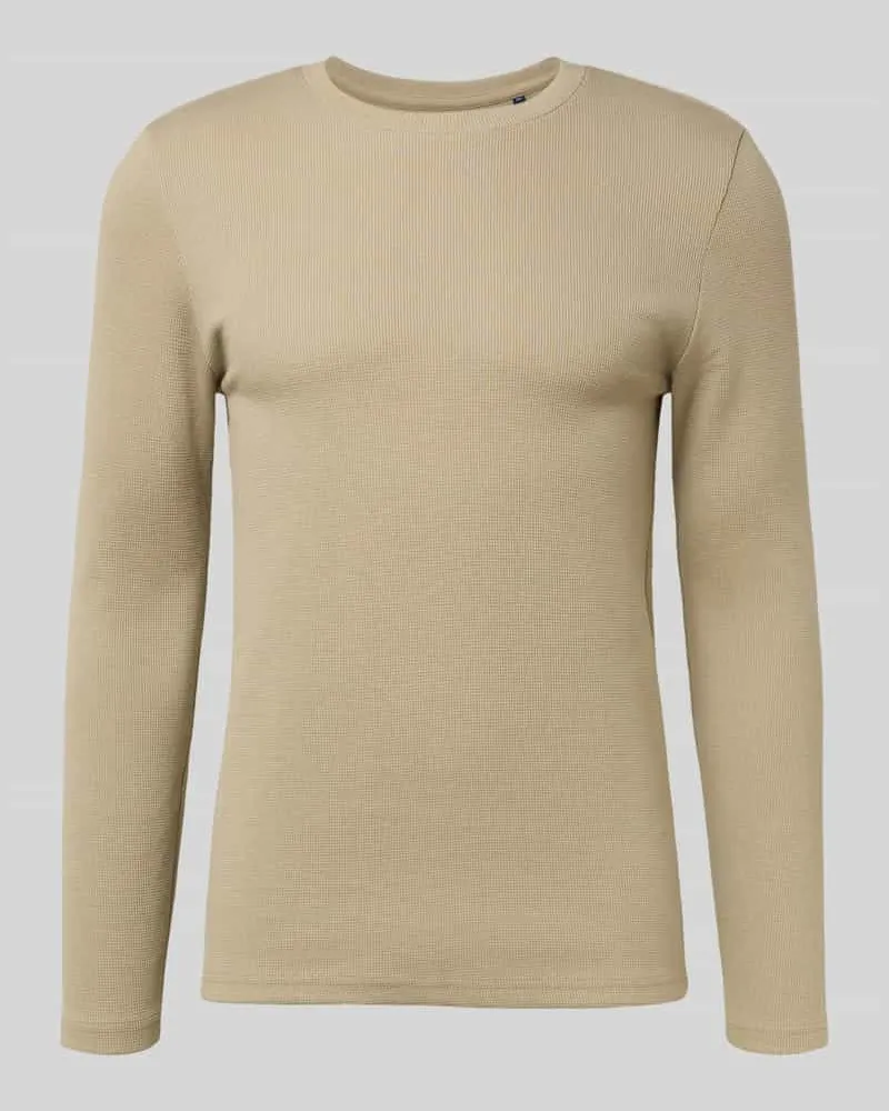 McNeal Longsleeve mit Strukturmuster und Rundhalsausschnitt Mud