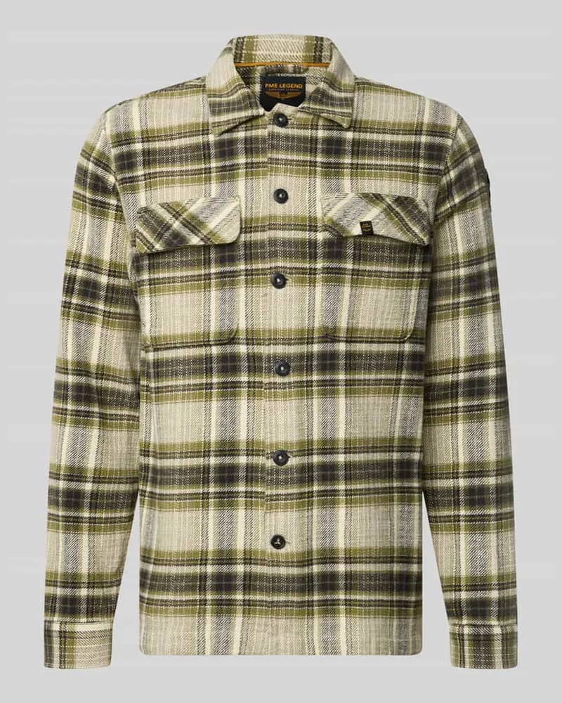 PME Legend Regular Fit Freizeithemd mit Label-Detail Gruen