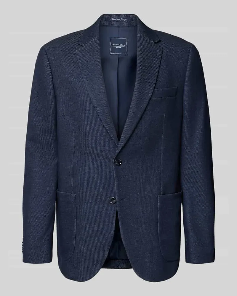 Christian Berg 2-Knopf-Sakko mit Reverskragen Dunkelblau