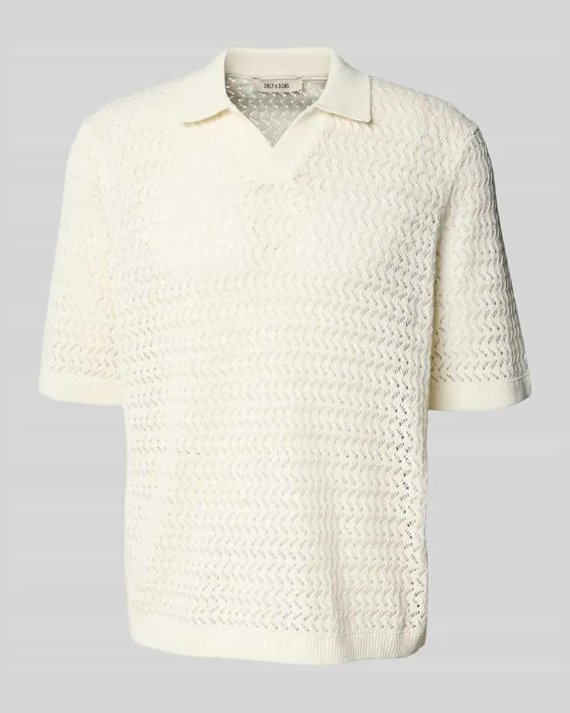 Only & Sons Regular Fit Poloshirt aus Baumwoll-Mix Modell 'NYLE Offwhite