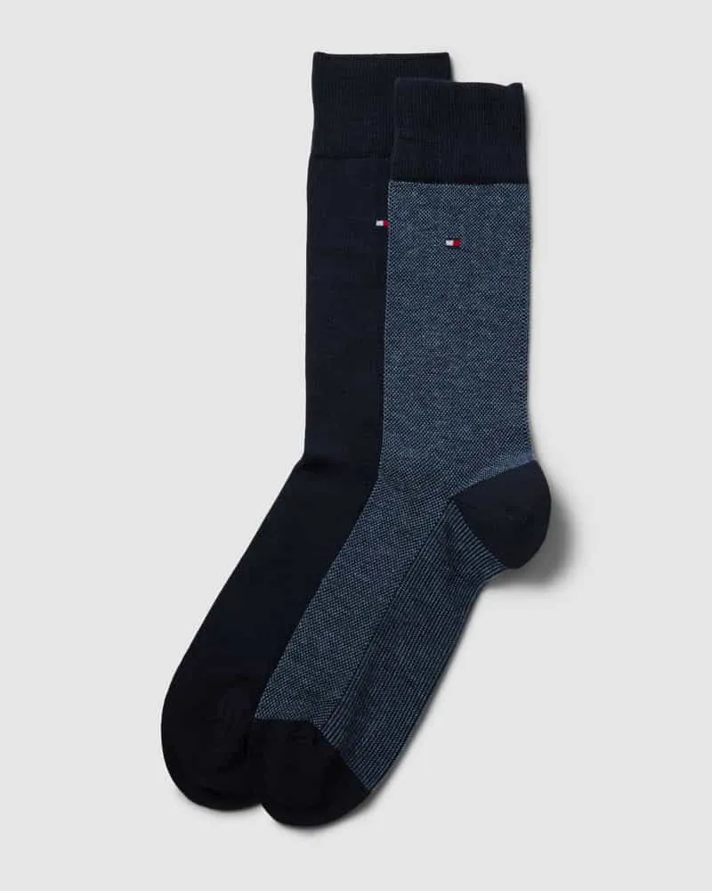 Tommy Hilfiger Socken mit Label-Details im 2er-Pack Modell 'Birdeye Jeansblau