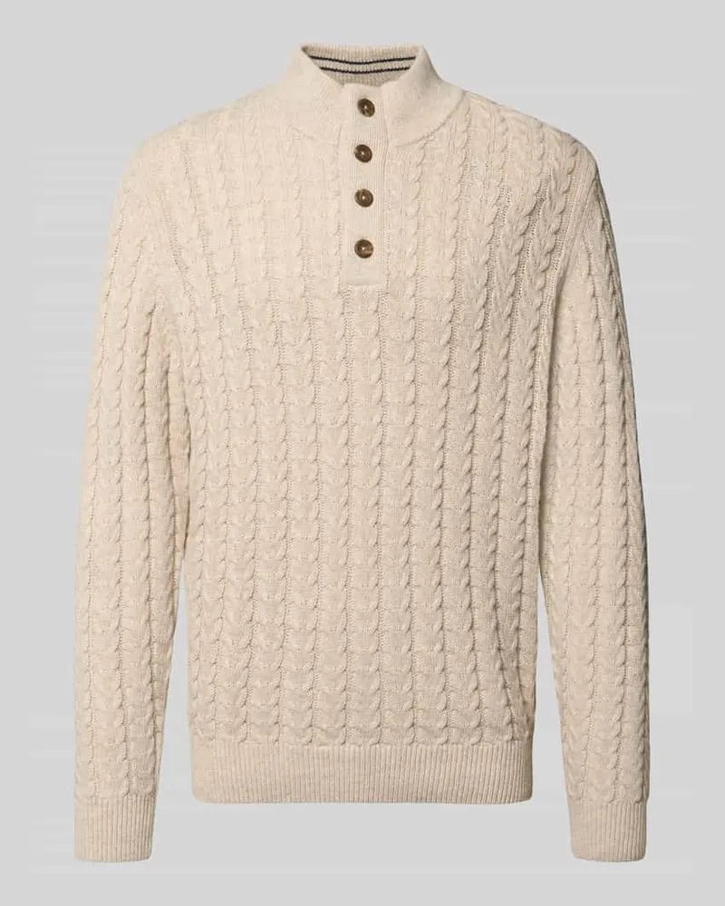 Fynch-Hatton Strickpullover mit gerippten Abschlüssen Offwhite