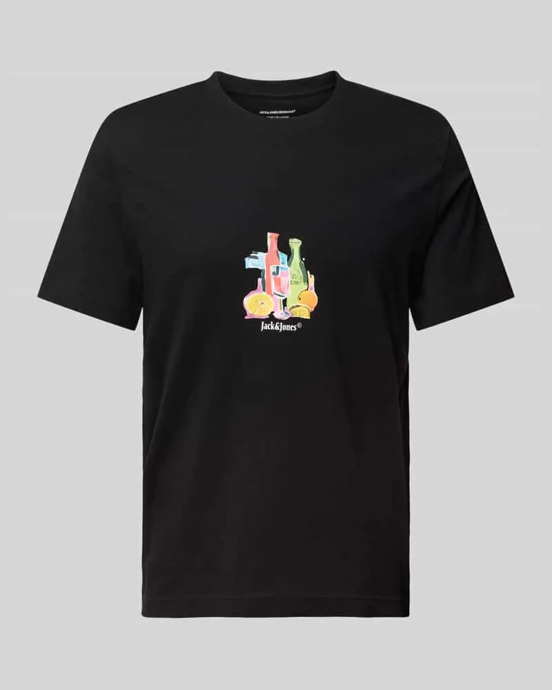 Jack & Jones T-Shirt mit geripptem Rundhalsausschnitt Modell 'VARENNA 