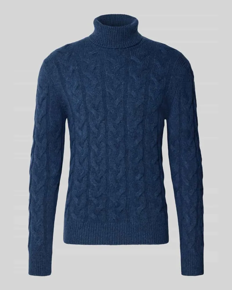Gran Sasso Strickpullover mit Rollkragen Jeansblau