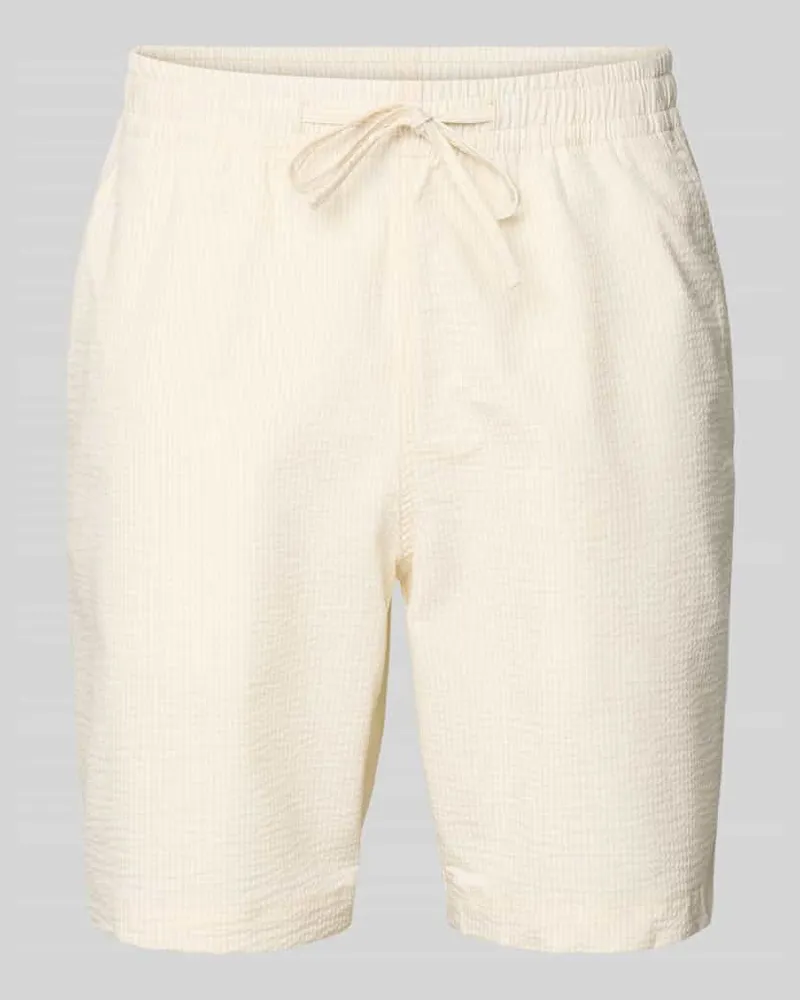 Lacoste Loose Fit Shorts aus Baumwoll-Mix Offwhite