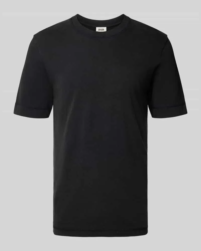 Drykorn T-Shirt mit geripptem Rundhalsausschnitt Modell 'RAPHAEL 