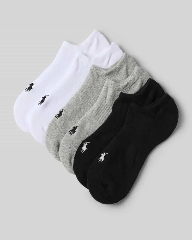 Ralph Lauren Sneakersocken mit Label-Stitching im 6er-Pack Hellgrau