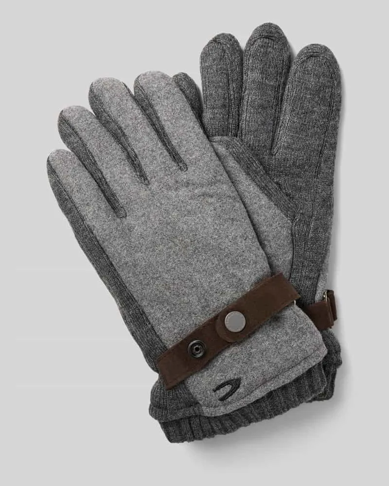 Camel Active Handschuhe mit Label-Stitching Mittelgrau