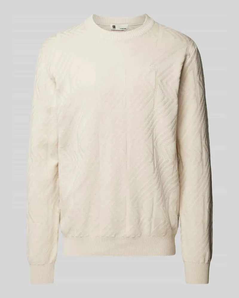 G-STAR RAW Strickpullover aus Viskose mit Strukturmuster Offwhite