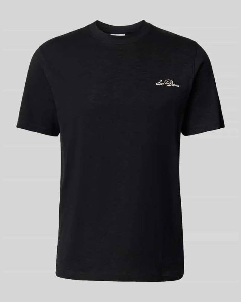 LES DEUX T-Shirt mit Label-Stitching Modell 'Diaz 