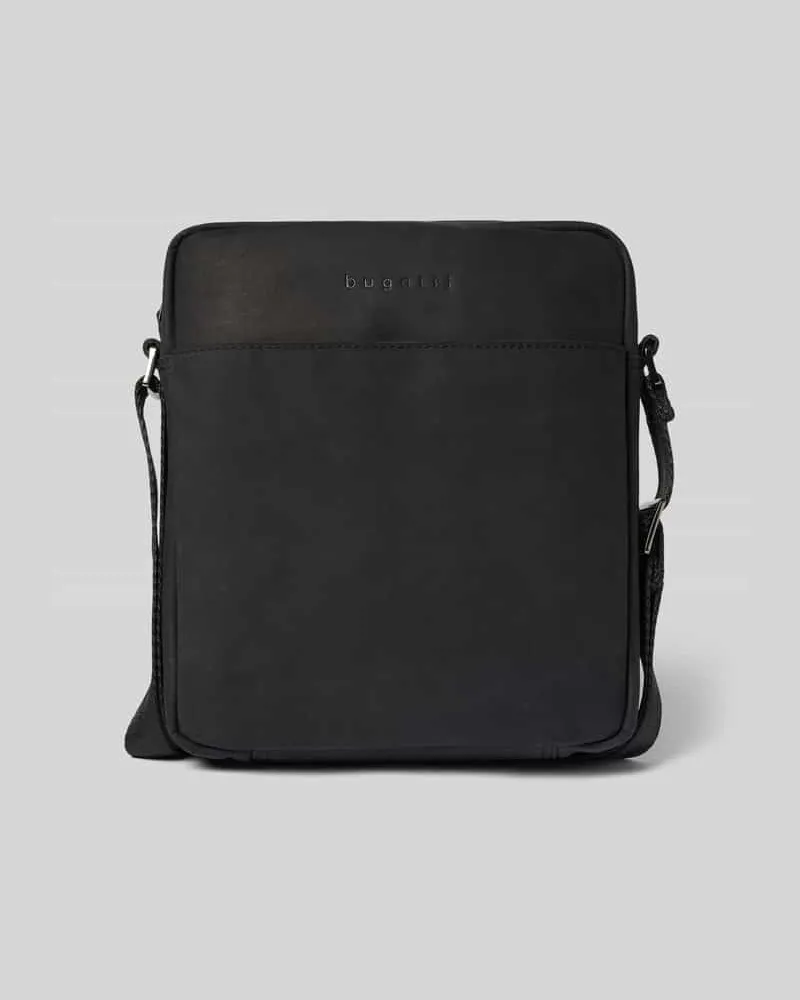 Bugatti Schultertasche mit Label-Detail Modell 'Luca Black