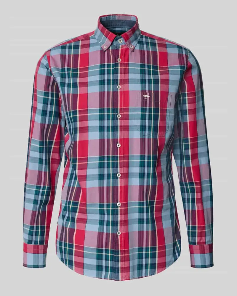 Fynch-Hatton Regular Fit Freizeithemd mit Button-Down-Kragen Aubergine