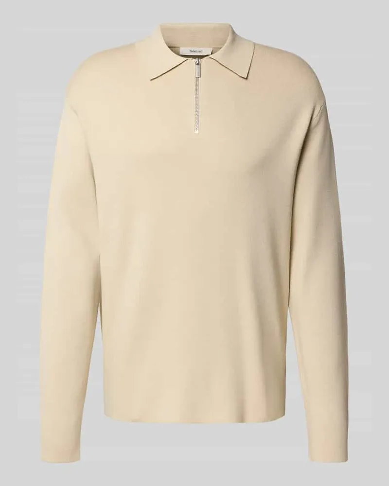 Selected Homme Relaxed Fit Strickpullover aus Viskose-Mix Modell 'TELLER Beige