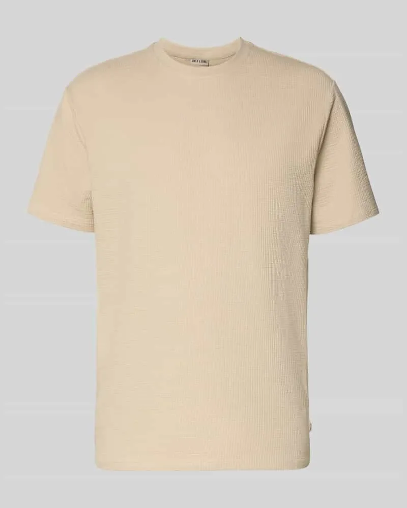 Only & Sons Regular Fit T-Shirt aus Baumwoll-Mix Modell 'KIAN Beige