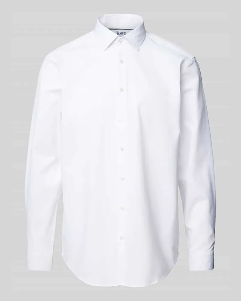 JAKE*S Regular Fit Business-Hemd mit Knopfleiste Weiss