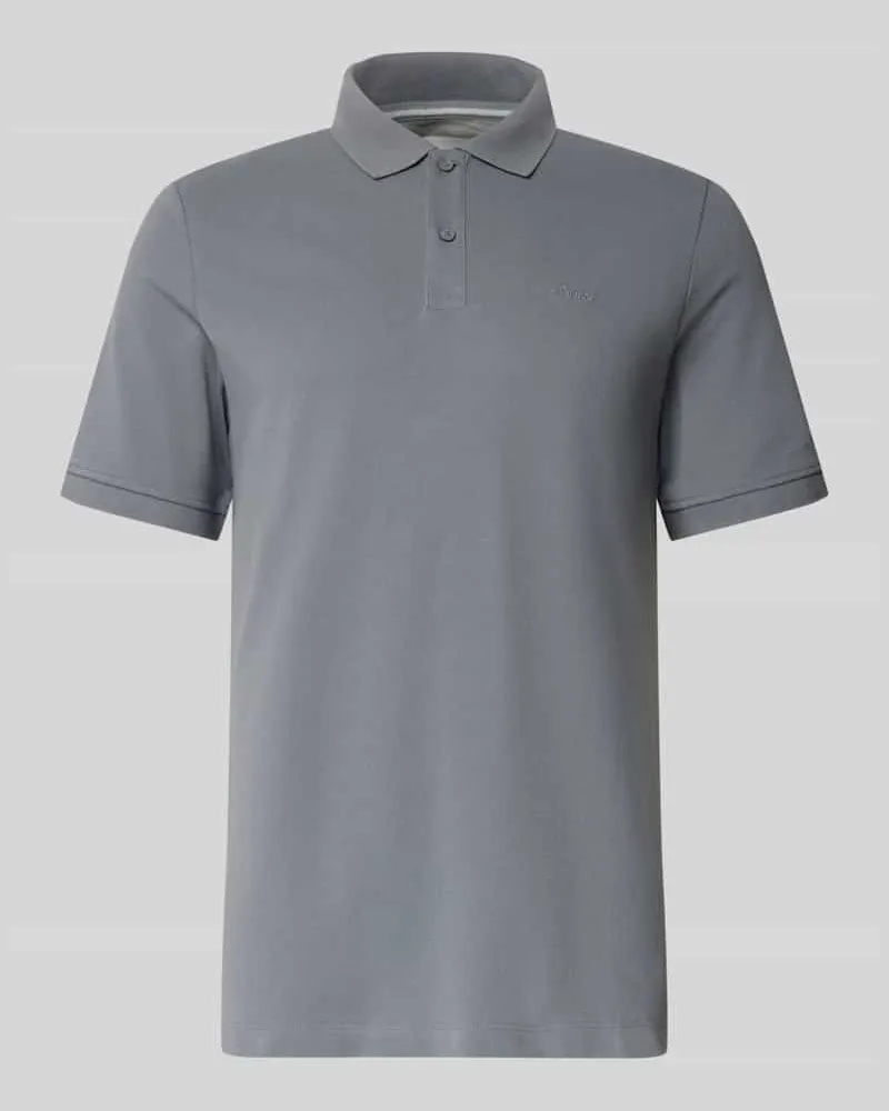 S.Oliver Regular Fit Poloshirt aus reiner Baumwolle Mittelgrau