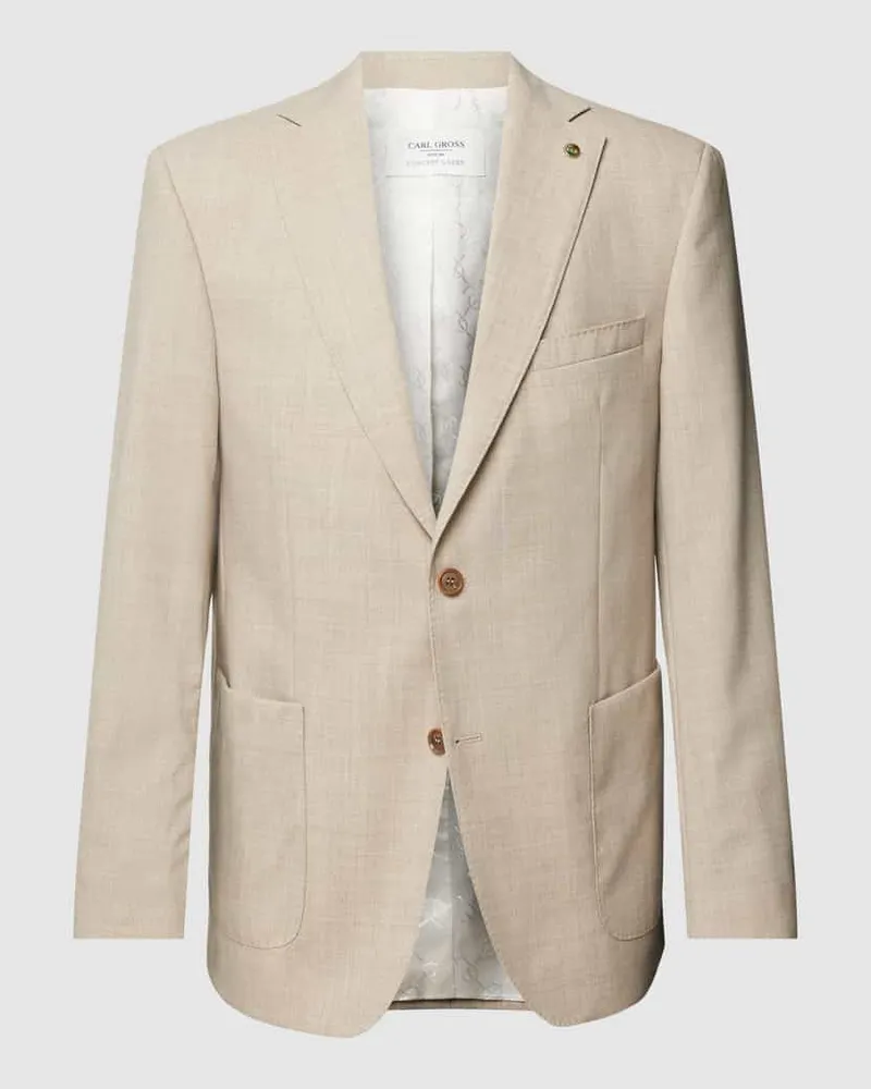 Carl Gross 2-Knopf-Sakko mit Brusttasche Modell 'Sander Beige