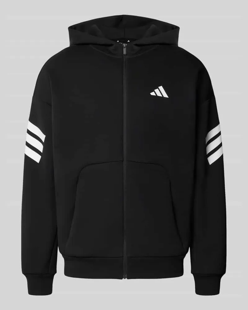 adidas Regular Fit Sweatjacke mit Känguru-Tasche Black
