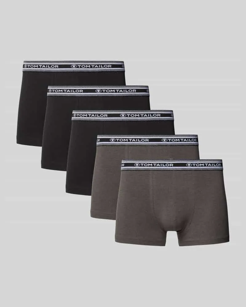 Tom Tailor Regular Fit Trunks im 5er-Set aus weicher Baumwolle mit elastischem Label-Bund 