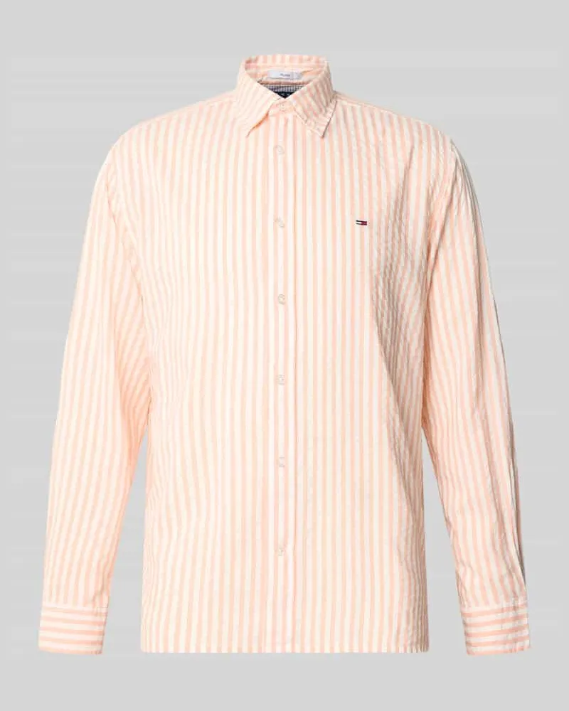 Tommy Hilfiger Relaxed Fit Freizeithemd aus Baumwoll-Modal-Mix Orange