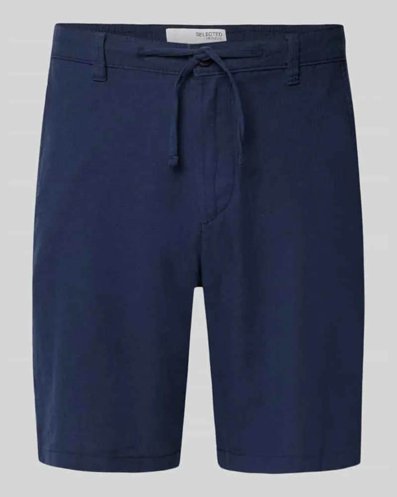 Selected Homme Regular Fit Shorts aus Baumwoll-Leinen-Mix 