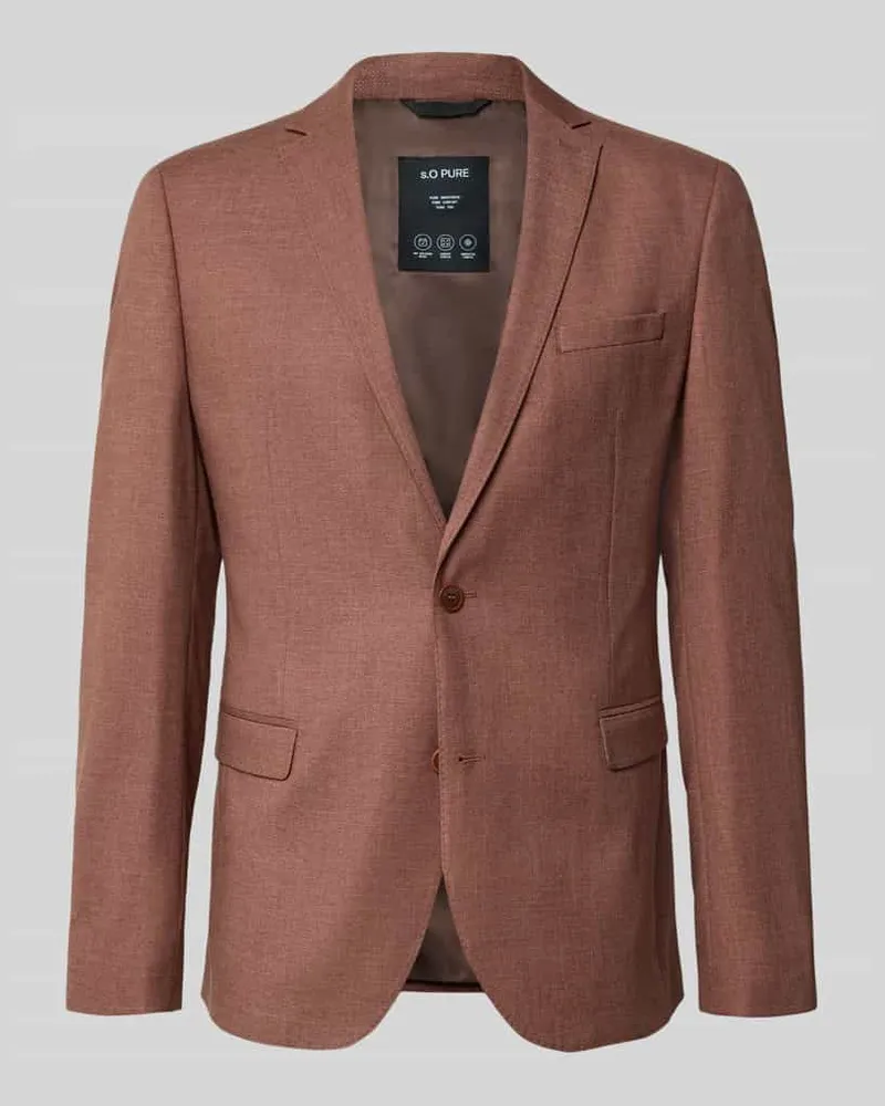 S.Oliver Slim Fit Sakko mit Viskose-Anteil Rostrot