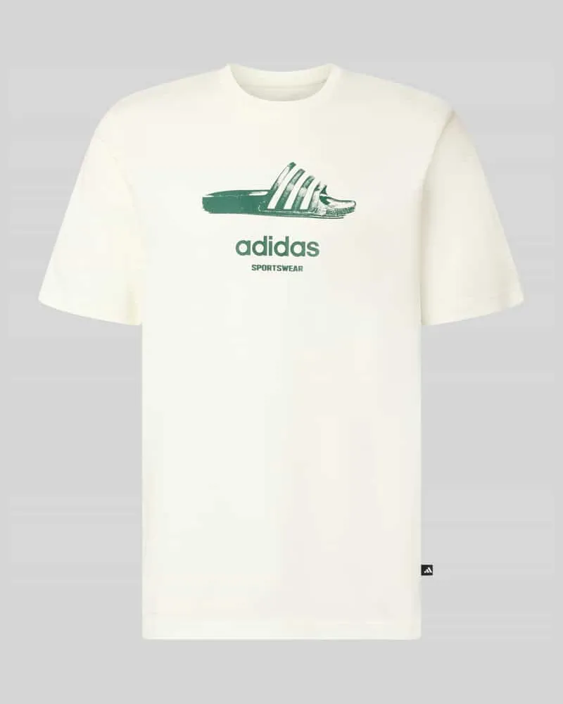 adidas Regular Fit T-Shirt aus reiner Baumwolle Modell 'SLIDE Offwhite