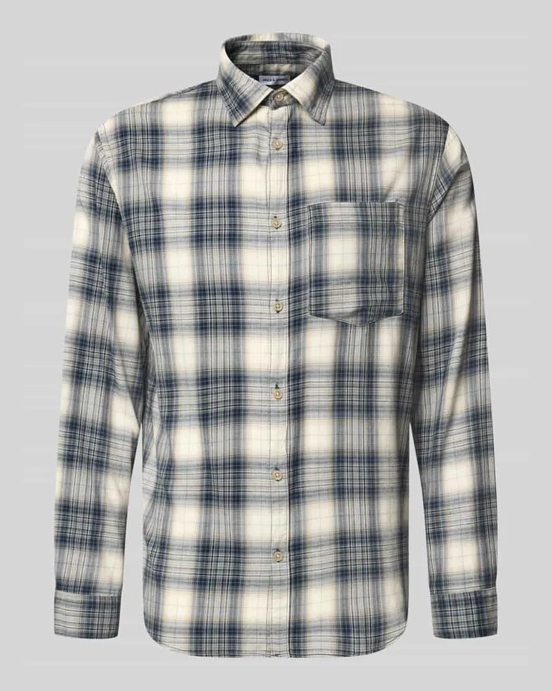 Jack & Jones Slim Fit Freizeithemd aus reiner Baumwolle Modell 'James Offwhite