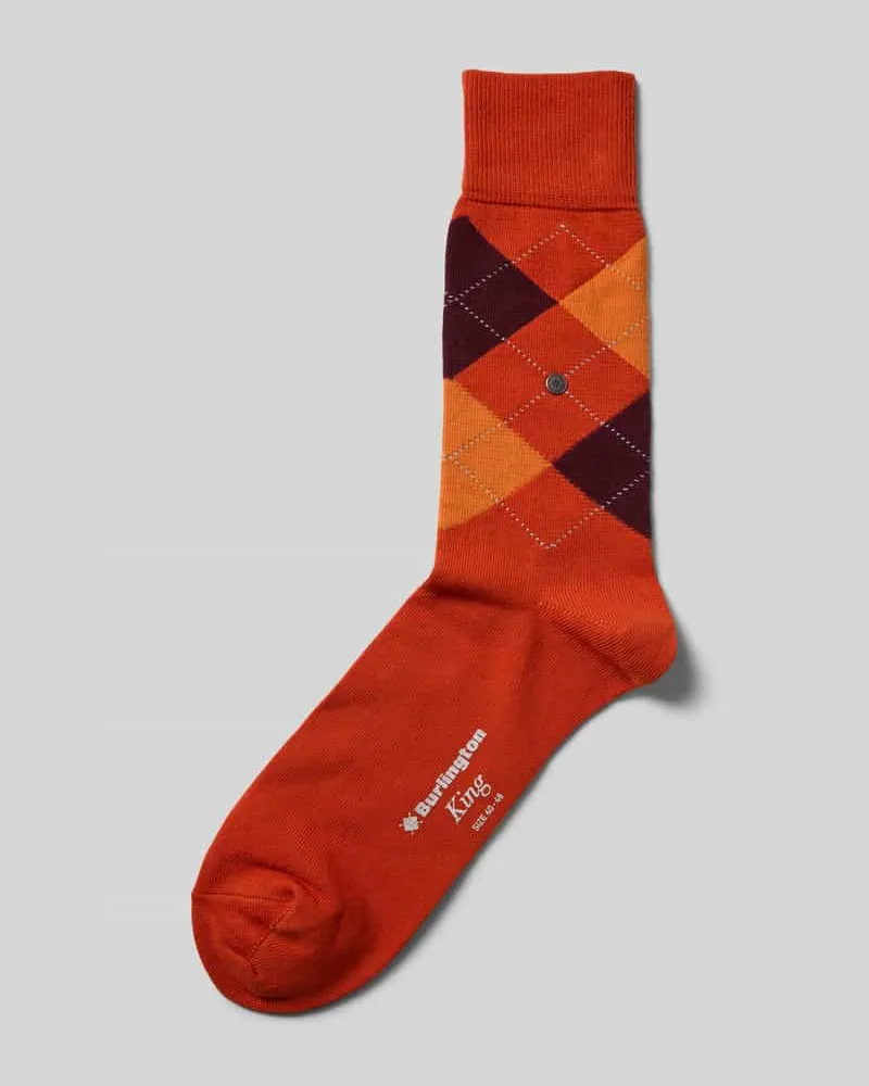 Burlington Socken mit Label-Details Dunkelorange