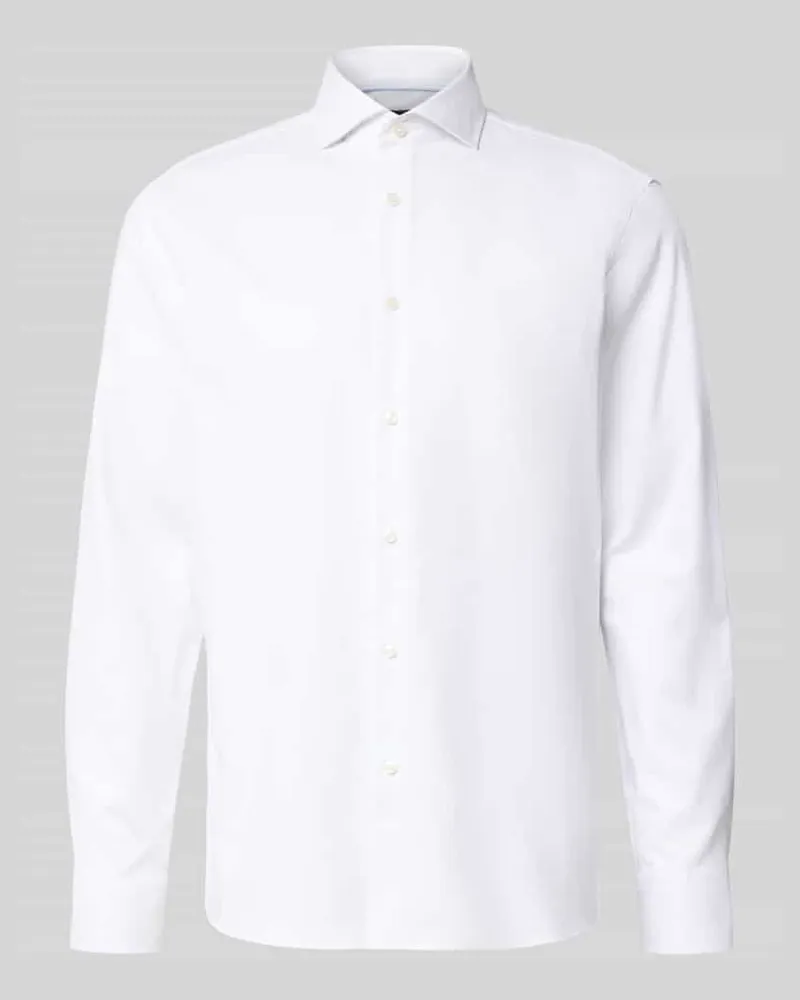 HUGO BOSS Regular Fit Businesshemd aus Baumwoll-Mix Modell 'H-JOE-SPREAD Weiss