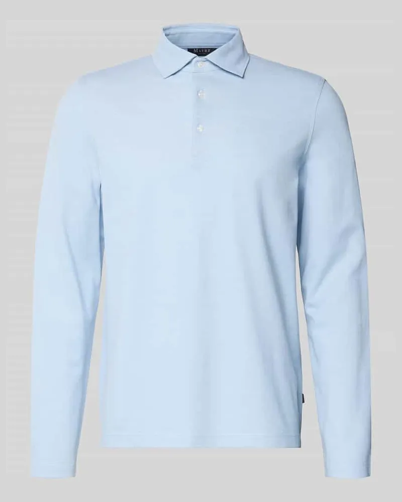 Maerz Regular Fit Poloshirt mit Knopfleiste Hellblau