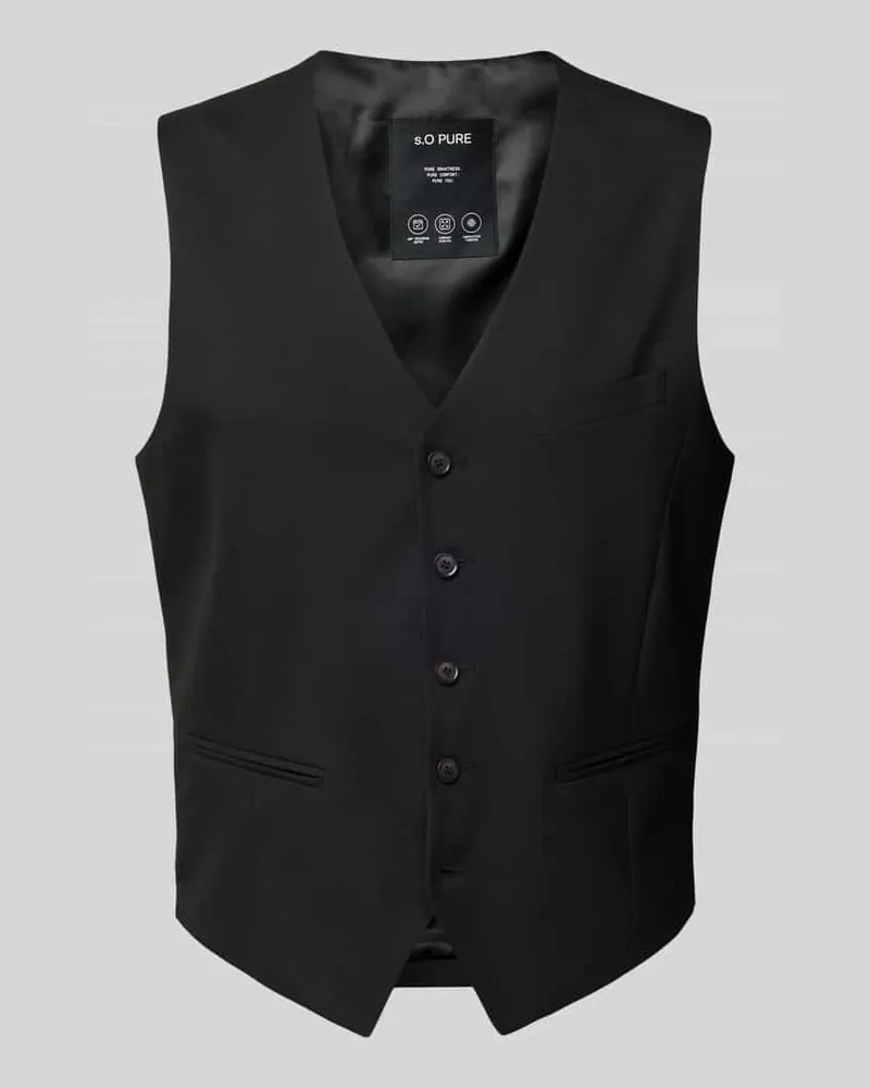 S.Oliver Slim Fit Anzugweste mit kurzen Seitenschlitzen Modell 's.O PURE 