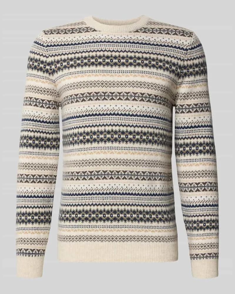 McNeal Strickpullover aus Woll-Mix mit Rundhalsausschnitt Kitt