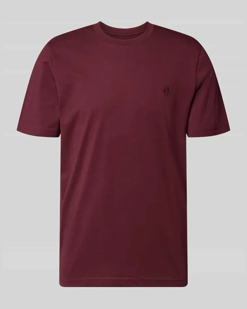 McNeal Regular Fit T-Shirt mit Logo-Stitching Dunkelrot