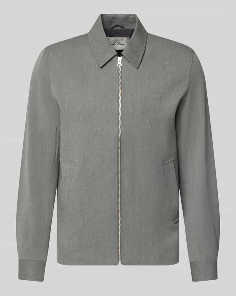 LES DEUX Jacke mit Logo-Stitching Modell 'Como Hellgrau