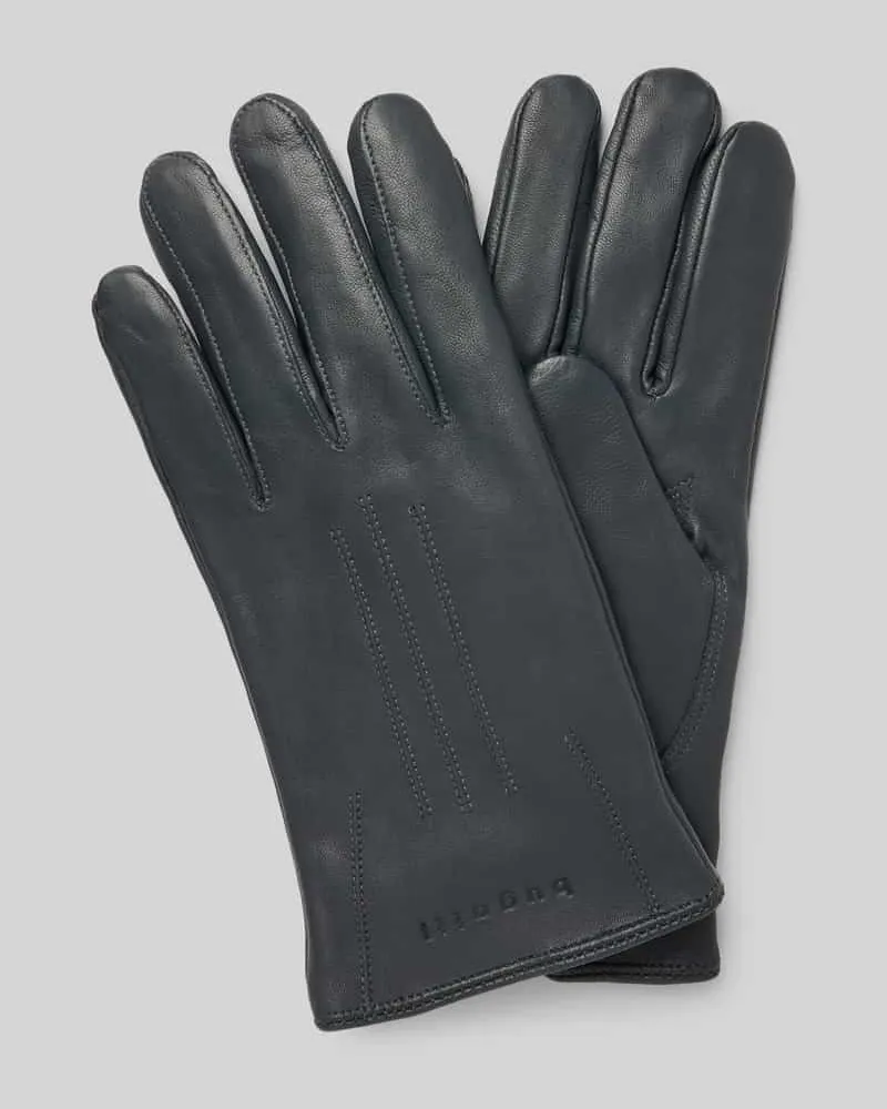 Bugatti Handschuhe mit Label-Detail Graphit